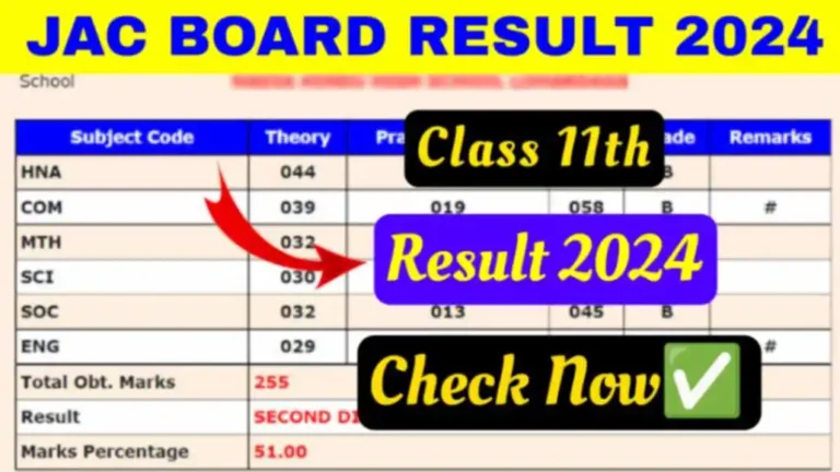 Jac Class 11th result 2024